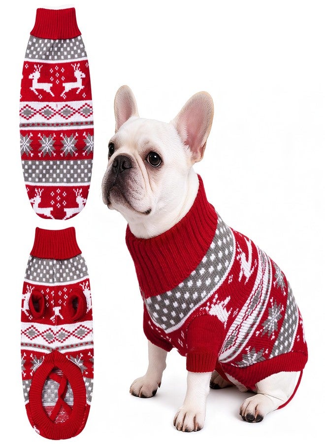 ishua Christmas Dog Sweaters & Dog Christmas Sweaters Pet - Cozy Warm Pet Clothes for Dogs & Cats, Nice for Indoor & Outdoor (Chest 15.75in-18.11in) - Image 1